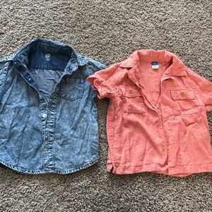 Lightly used Size 2T boy collar short sleeve shirts